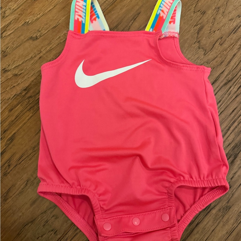 Nike Coral Baby Swimsuit with Rainbow Straps
